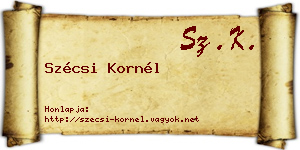 Szécsi Kornél névjegykártya
