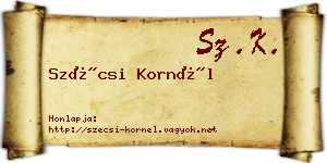 Szécsi Kornél névjegykártya