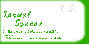 kornel szecsi business card